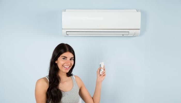 Woman With Ductless Mini Split